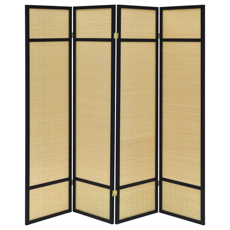 Pearce - 4-Panel Bamboo Room Divider Folding Screen - Natural - JaxCo Furniture
