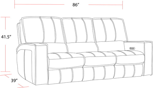 Rockford - Triple Power Reclining Reclining Sofa - Verona Saddle - JaxCo Furniture