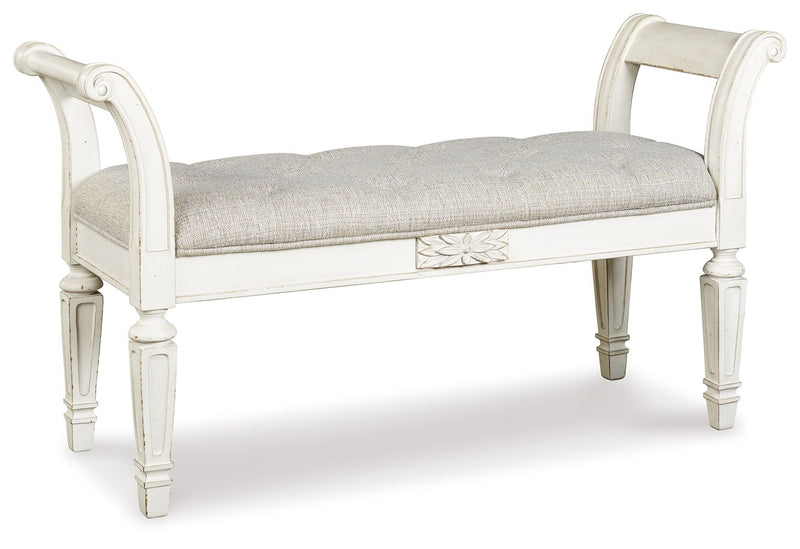 Realyn - Antique White - Accent Bench - JaxCo Furniture