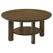 Ottowa - Round Wood Table With Shelf - JaxCo Furniture