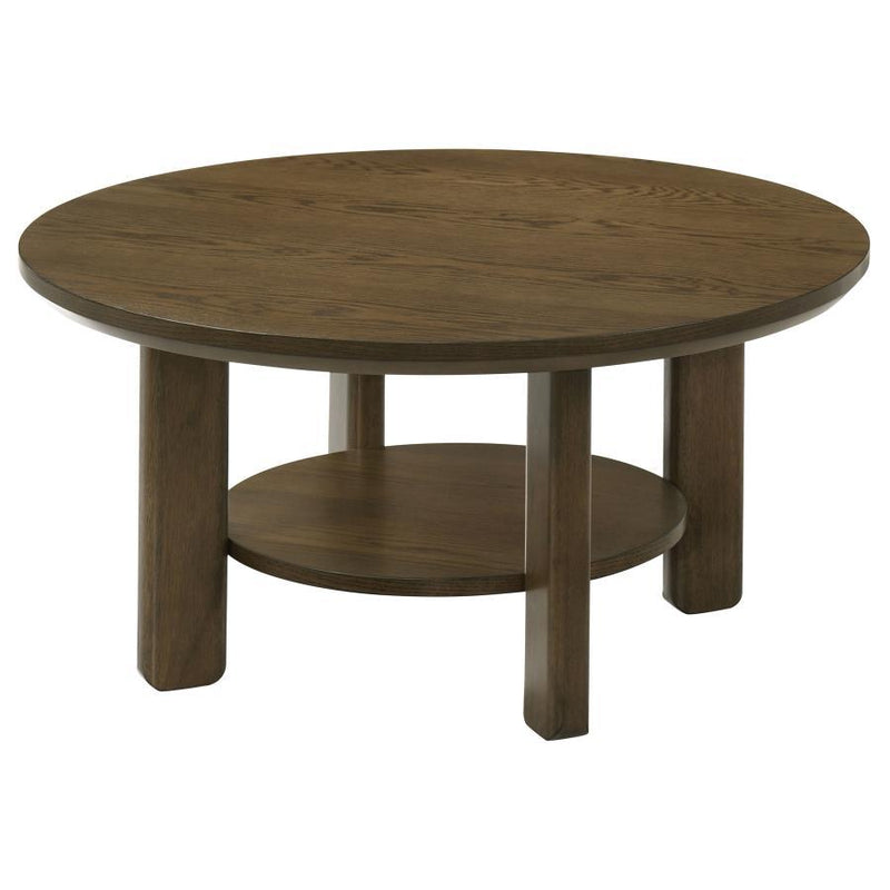 Ottowa - Round Wood Table With Shelf - JaxCo Furniture