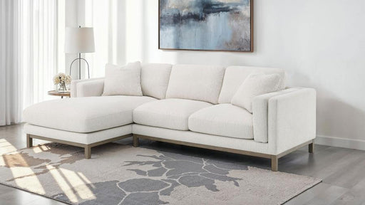 Geneva - Boucle Upholstered Sectional Chaise Sofa - Sand - JaxCo Furniture