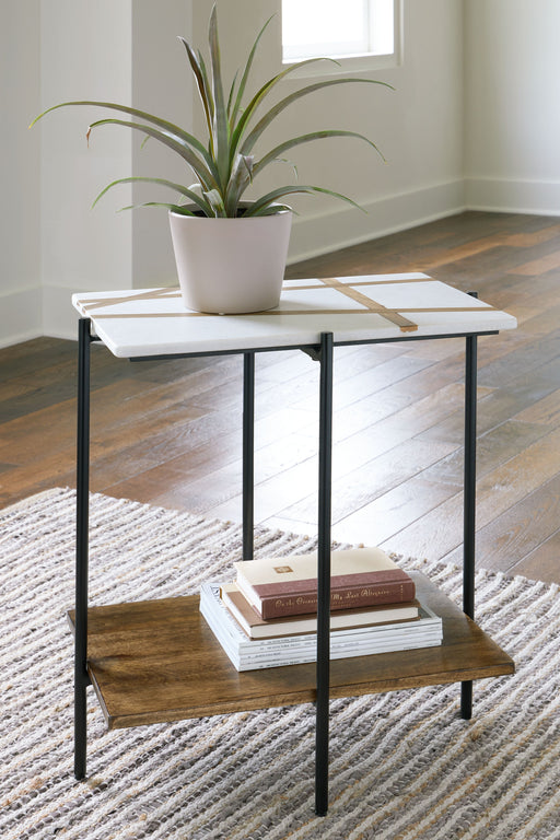 Braxmore - White / Light Brown - Accent Table - JaxCo Furniture