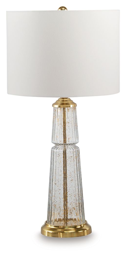 Bakersboro - Clear / Gold Finish - Glass Table Lamp - JaxCo Furniture