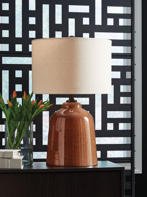 Aaleahya - Rust - Glass Table Lamp - JaxCo Furniture