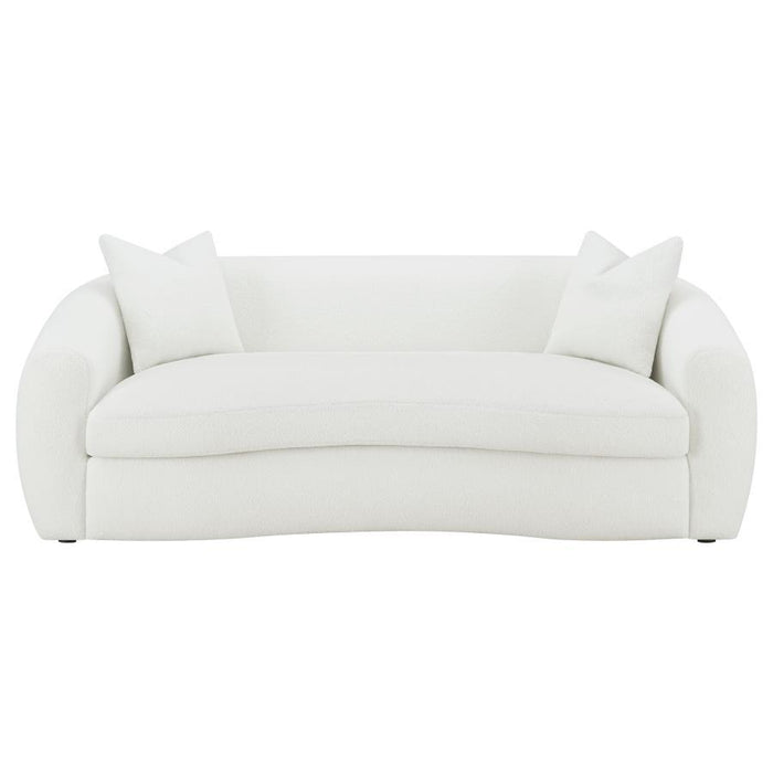 Isabella - Faux Sheepskin Upholstered Sofa Natural - Ivory - JaxCo Furniture