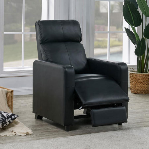 Toohey - Upholstered Home Theater Push Back Recliner - Black - JaxCo Furniture