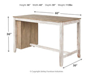 Skempton - White - Rectangular Counter Table With Storage - JaxCo Furniture