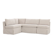 Fable - Slipcover Dining Banquette L-Shape Sectional With Slipper Chair - Beige - JaxCo Furniture