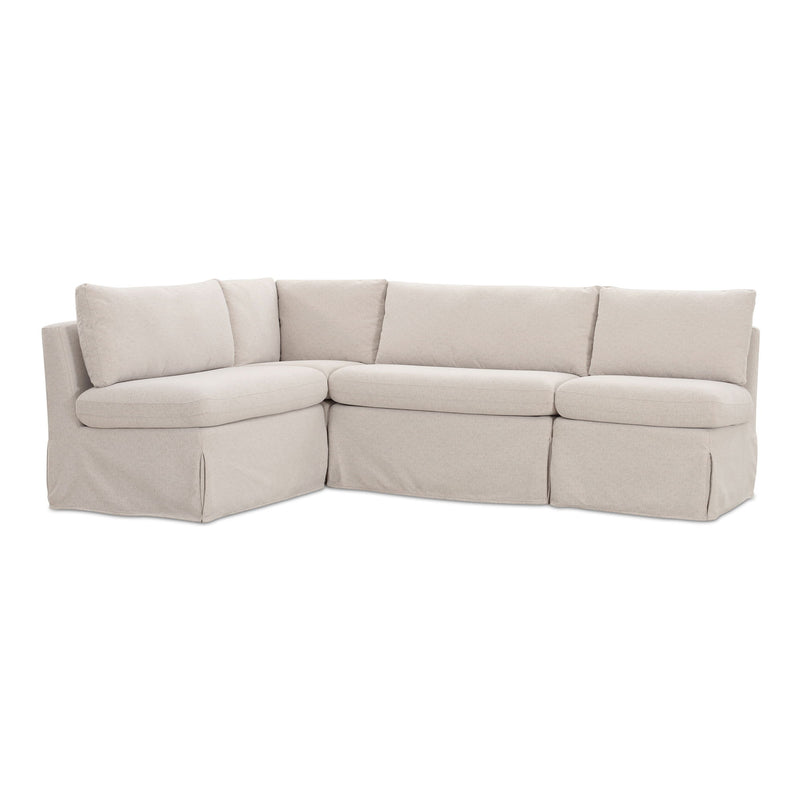 Fable - Slipcover Dining Banquette L-Shape Sectional With Slipper Chair - Beige - JaxCo Furniture