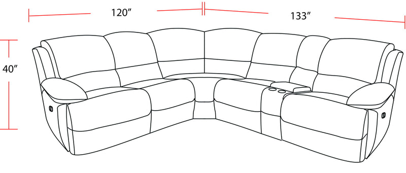 Spartacus - Power Reclining Sectional - JaxCo Furniture