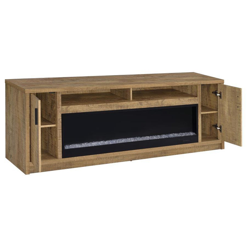 Eddy - 79" 2-Door TV Stand Fireplace Media Console - Mango - JaxCo Furniture