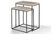 Crossings Monaco - Chairside Nesting Table - Weathered Blanc - JaxCo Furniture