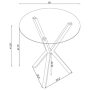 Denali - Round Glass Top Bistro Bar Table - Chrome - JaxCo Furniture