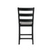 Martin - Counter Side Chair With Grey Fabric (Set of 2) - Black Finish - JaxCo Furniture