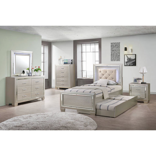 Platinum - Youth Platform With Trundle Bedroom Set - JaxCo Furniture