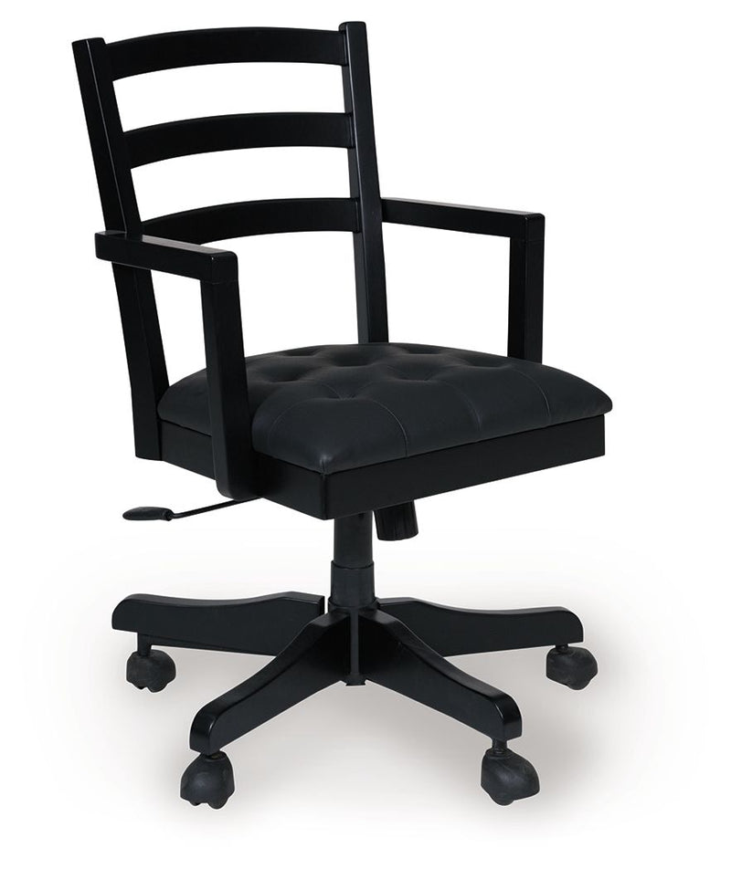 Wildenauer - Brown / Black - Home Office Swivel Desk Chair - JaxCo Furniture