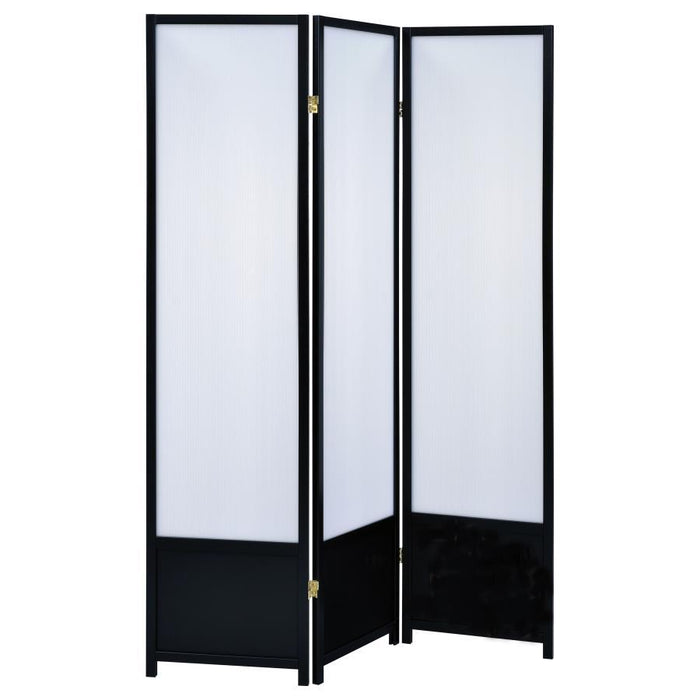 Calix - 3-Panel Room Divider Folding Shoji Screen - Black - JaxCo Furniture