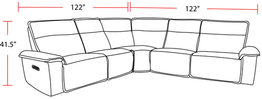 Perimeter - 5 Piece Modular Power Reclining Sectional - JaxCo Furniture