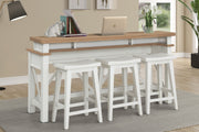 Americana Modern - Everywhere Console With 3 Stools - Cotton - JaxCo Furniture