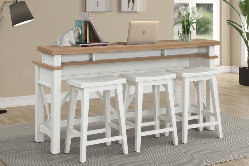 Americana Modern - Everywhere Console With 3 Stools - Cotton - JaxCo Furniture