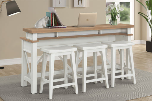 Americana Modern - Everywhere Console With 3 Stools - Cotton - JaxCo Furniture