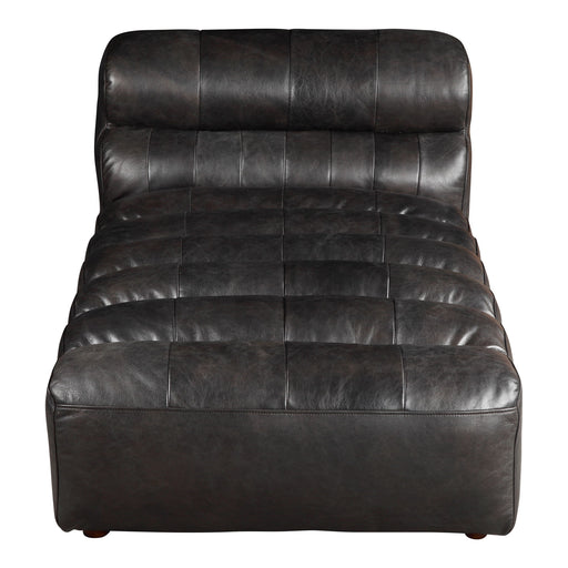 Ramsay - Leather Chaise Antique - Black - JaxCo Furniture