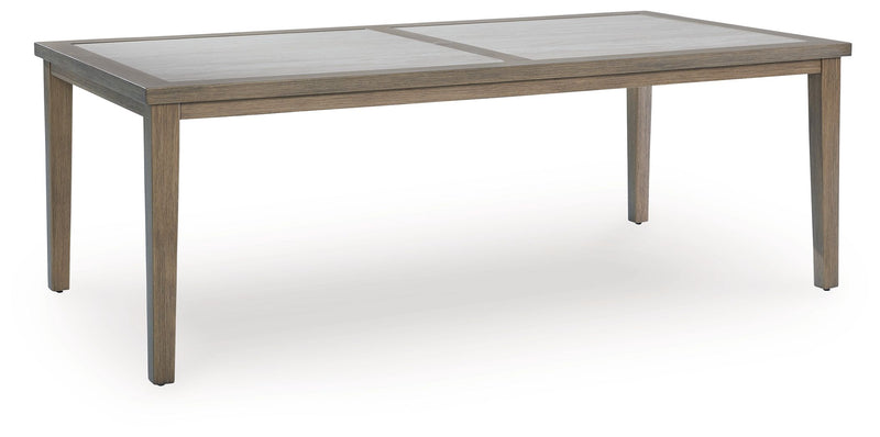 Rainier Ranch - Brown / Beige - Rectangle Dining Table With Umbrella Option - JaxCo Furniture