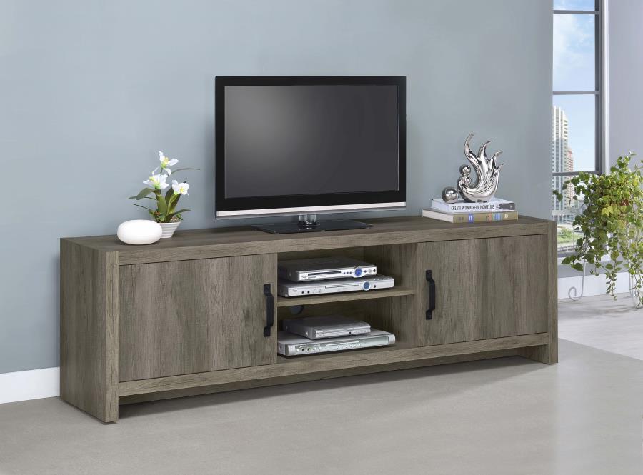 Burke - 2 Door Engineered Wood TV Stand - Gray Driftwood - JaxCo Furniture