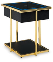 Rexwell - Black / Gold Finish - Accent Table With Speaker - JaxCo Furniture
