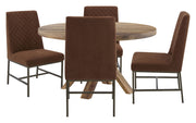 Crossings - Round Dining Table With 4 Upholstered Chairs - JaxCo Furniture