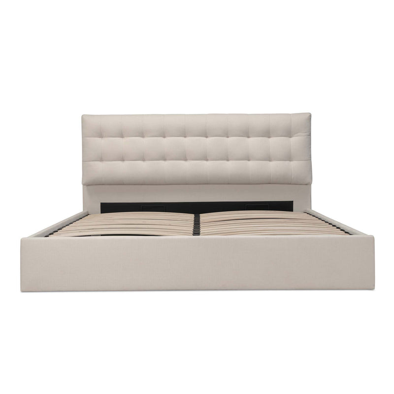 Sebastion - Queen Storage Bed - Cream - JaxCo Furniture