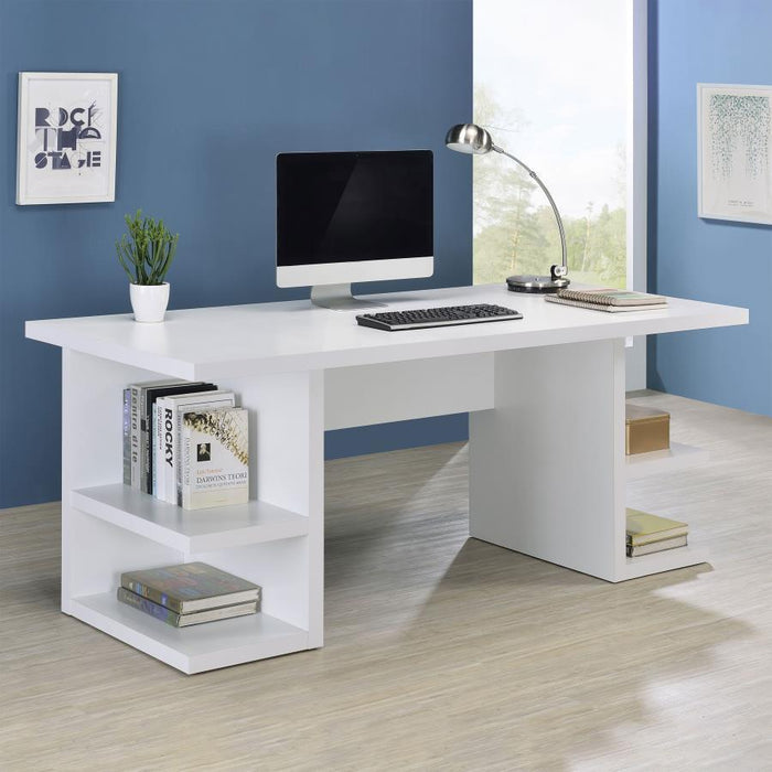 Alice - 4-Shelf Engineered Wood Writing Desk - White - JaxCo Furniture