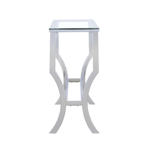 Saide - Rectangular Glass Top Entryway Console Table - Chrome - JaxCo Furniture