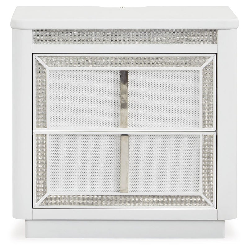 Chalanna - White - Two Drawer Night Stand - JaxCo Furniture