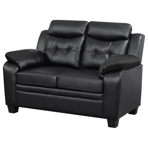 Finley - Upholstered Padded Arm Tufted Loveseat - Black - JaxCo Furniture