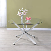 Beckham - Round Glass Top Dining Table - JaxCo Furniture