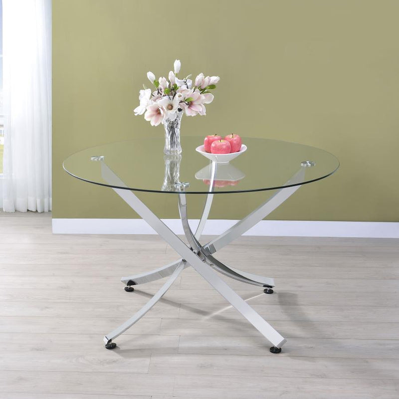 Beckham - Round Glass Top Dining Table - JaxCo Furniture