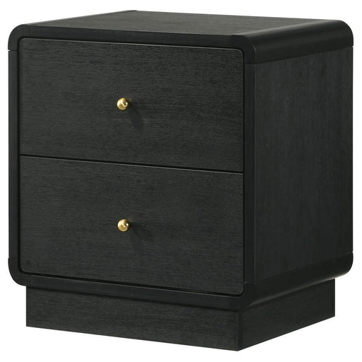 Cavelle - 2-Drawer Nightstand Bedside Table - Black - JaxCo Furniture