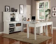 Boca - U Shape Desk With Credenza File And Hutch - Cottage White - JaxCo Furniture