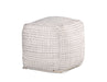 Hakim - Square Handwoven Woolen Pouf - White - JaxCo Furniture