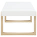 Pala - Rectangular Coffee Table - White High Gloss And Natural - JaxCo Furniture