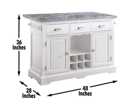 Zermatt - Kitchen Island - White - JaxCo Furniture