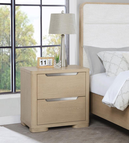 Ladera - 2-Drawer Nightstand Bedside Table - Light Elm - JaxCo Furniture