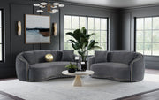 Brookside - 2 Piece Velvet Upholstered Sofa Set - Dark Gray - JaxCo Furniture