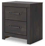 Hollivern - Dark Gray - Two Drawer Night Stand - JaxCo Furniture