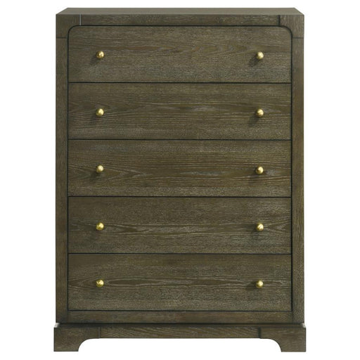 Gran Park - 5-Drawer Bedroom Chest Of Drawers - Dark Cocoa - JaxCo Furniture