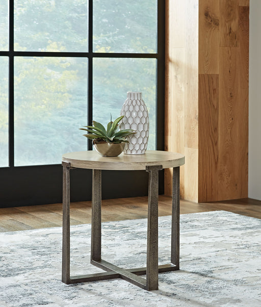 Dalenville - Gray - Round End Table - JaxCo Furniture