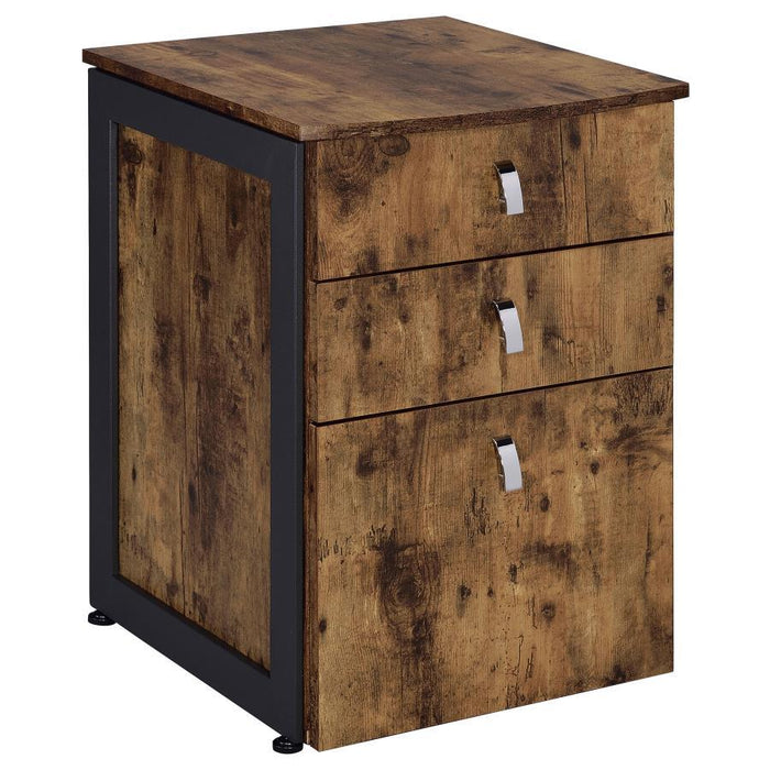 Estrella - 3-Drawer Home Office File Cabinet - Rustic Nutmeg - JaxCo Furniture