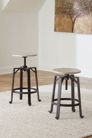 Karisslyn - Whitewash / Black - Swivel Stool (Set of 2) - JaxCo Furniture
